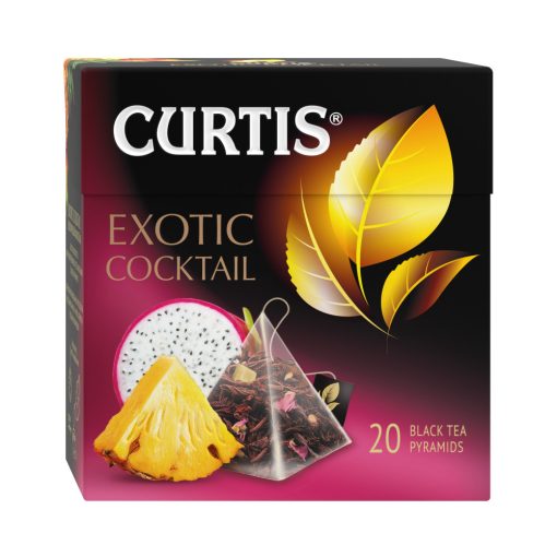 Curtis Egzotikus Koktél, ízesített fekete tea piramis-filterben, 20x1,7gr