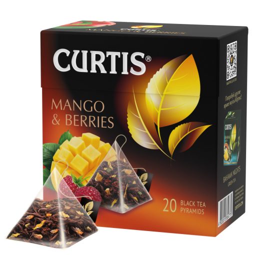 Curtis Mango&Bogyók, ízesített fekete tea piramis-filterben, 20x1,7gr