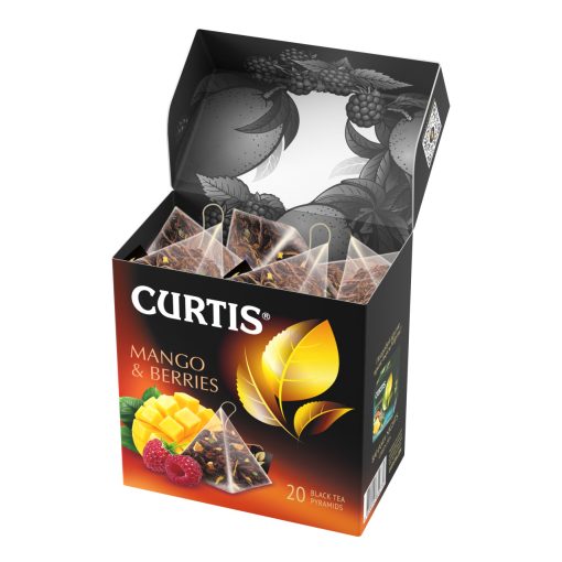 Curtis Mango&Bogyók, ízesített fekete tea piramis-filterben, 20x1,7gr