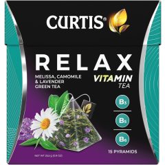 Curtis Relax, ízesített zöld tea, 15 piramis-filter