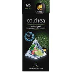   Curtis „Hideg” tea - Eper-lime-menta, ízesített zöld tea piramis-filterben, 12 filter