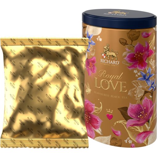 Richard Royal Szerelem ízesített szálas fekete tea, 80g GOLD fémdobozban