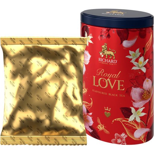Richard Royal Szerelem ízesített szálas fekete tea, 80g RED fémdobozban