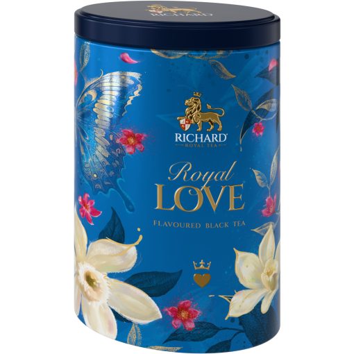 Richard Royal Szerelem ízesített szálas fekete tea, 80g BLUE fémdobozban