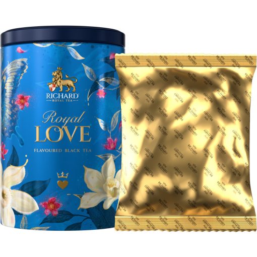 Richard Royal Szerelem ízesített szálas fekete tea, 80g BLUE fémdobozban