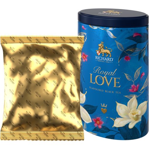 Richard Royal Szerelem ízesített szálas fekete tea, 80g BLUE fémdobozban