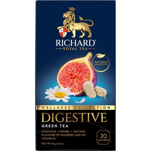 Richard Royal Wellness Collection Digestive ízesített zöld tea, 20 filter