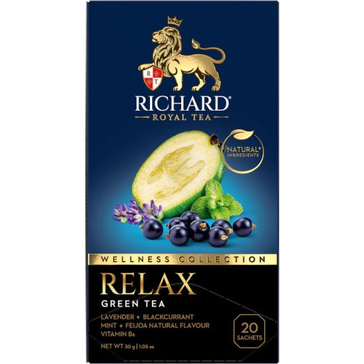 Richard Royal Wellness Collection Relax ízesített zöld tea, 20 filter