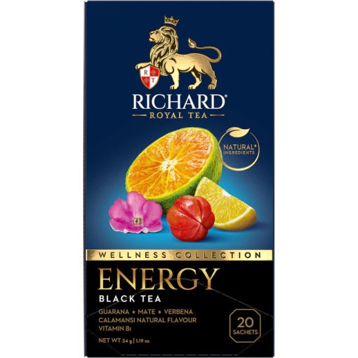 Richard Royal Wellness Collection Energy ízesített fekete tea, 20 filter