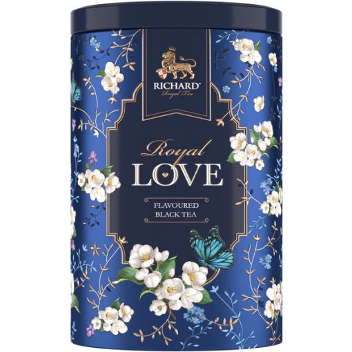 Richard Royal Szerelem ízesített fekete tea, szálas, 80g, BLUE fémdobozban