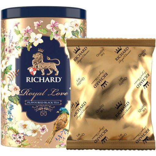 Richard Royal Szerelem ízesített fekete tea, szálas, 80g GOLD fémdobozban