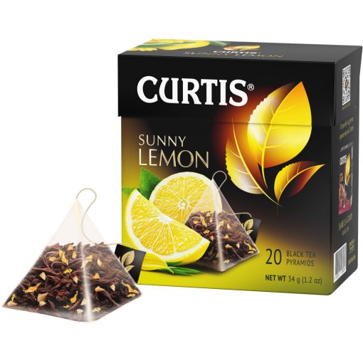 Curtis Napfényes Citrom, ízesített fekete tea piramis-filterben, 20x1,7gr