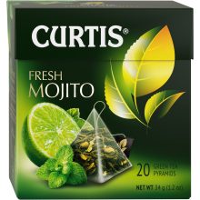 Curtis Friss Mojito, ízesített zöld tea piramis-filterben, 20x1,7gr