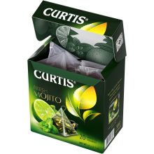 Curtis Friss Mojito, ízesített zöld tea piramis-filterben, 20x1,7gr