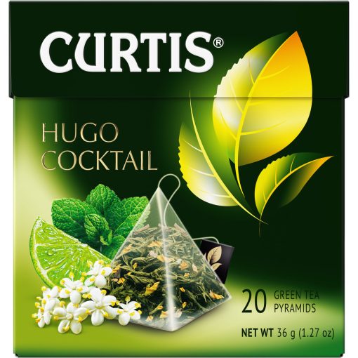 Curtis Hugo Koktél, ízesített zöld tea piramis-filterben, 20x1,8gr