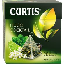 Curtis Hugo Koktél, ízesített zöld tea piramis-filterben, 20x1,8gr