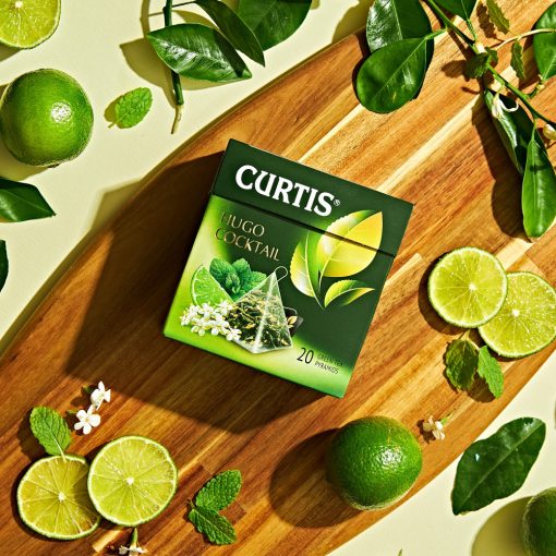 Curtis Hugo Koktél, ízesített zöld tea piramis-filterben, 20x1,8gr