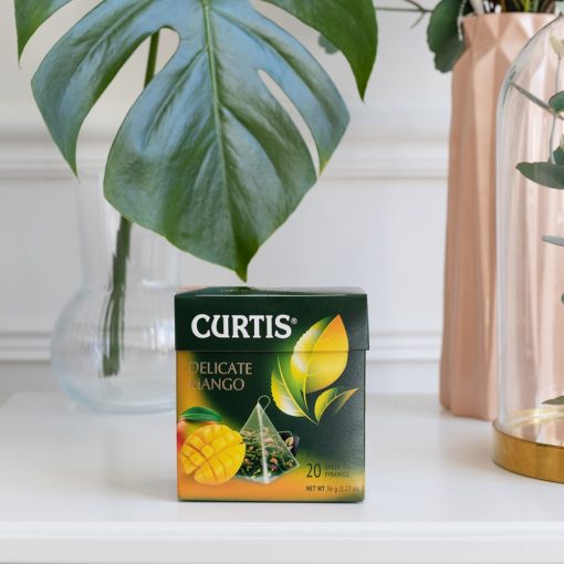 Curtis Lágy Mango, ízesített zöld tea piramis-filterben, 20x1,8gr