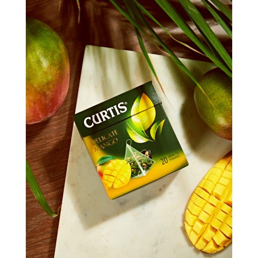 Curtis Lágy Mango, ízesített zöld tea piramis-filterben, 20x1,8gr