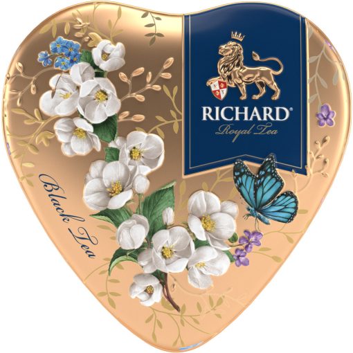 Richard Royal Szív, ízesített, szálas fekete tea fém dobozban, 30gr GOLD