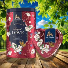   Richard Royal Love Szett, fémdobozos ízesített szálas fekete tea, 80+30g BORDÓ