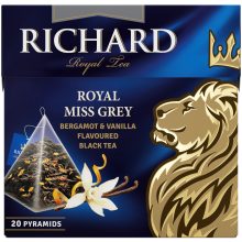 Richard Royal Miss Grey ízesített fekete tea, piramis-filter, 20x1,7g