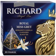 Richard Royal Miss Grey ízesített fekete tea, piramis-filter, 20x1,7g