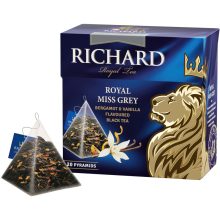 Richard Royal Miss Grey ízesített fekete tea, piramis-filter, 20x1,7g