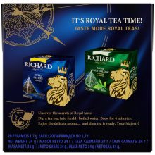 Richard Royal Miss Grey ízesített fekete tea, piramis-filter, 20x1,7g