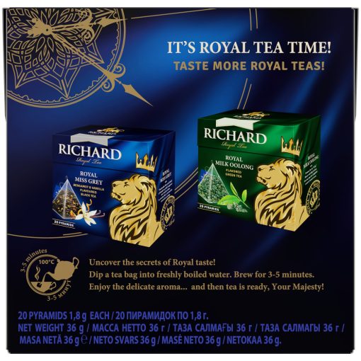 Richard Royal Ceylon fekete tea, piramis-filter, 20x1,7g