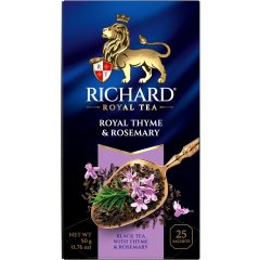   Richard Royal Kakukkfű&Rozmaring ízesített fekete tea, filteres, 25x2g