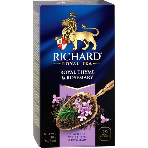 Richard Royal Kakukkfű&Rozmaring ízesített fekete tea, filteres, 25x2g