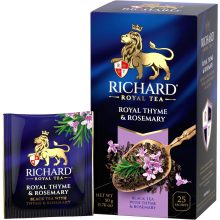 Richard Royal Kakukkfű&Rozmaring ízesített fekete tea, filteres, 25x2g