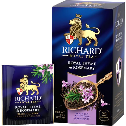 Richard Royal Kakukkfű&Rozmaring ízesített fekete tea, filteres, 25x2g
