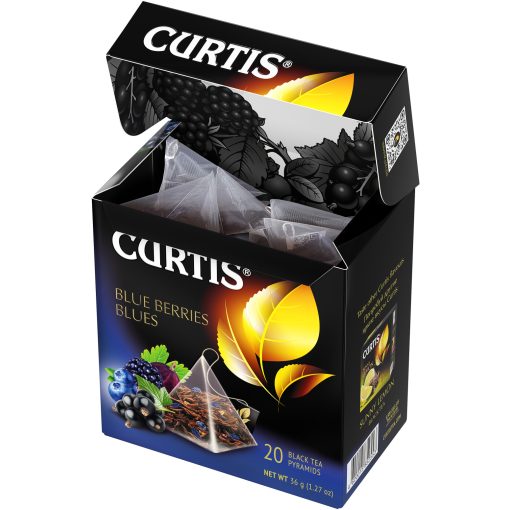 Curtis Kék Bogyós Blues, ízesített fekete tea piramis-filterben, 20x1,8gr