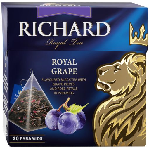 Richard Szőlő ízesített, fekete tea, piramis-filter, 20x1,7g