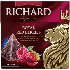   Richard Royal Piros Bogyós gyümölcsös-gyógynövényes, piramis-filter, 20x1,7g