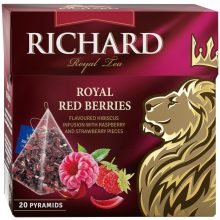 Richard Royal Piros Bogyós gyümölcsös-gyógynövényes, piramis-filter, 20x1,7g