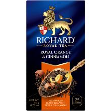 Richard Royal Narancs&Fahéj ízesített fekete tea, filteres, 25x2g
