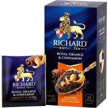 Richard Royal Narancs&Fahéj ízesített fekete tea, filteres, 25x2g