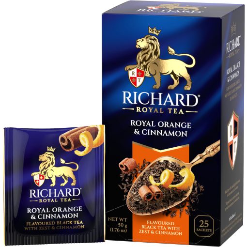 Richard Royal Narancs&Fahéj ízesített fekete tea, filteres, 25x2g