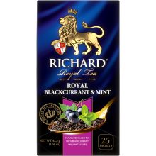 Richard Royal Feketeribizli&Mentol, ízesített fekete tea, filteres, 42,5g