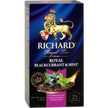Richard Royal Feketeribizli&Mentol, ízesített fekete tea, filteres, 42,5g