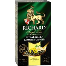 Richard Royal Citrom&Gyömbér ízesített zöld tea, filteres, 37,5g