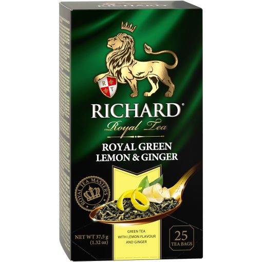 Richard Royal Citrom&Gyömbér ízesített zöld tea, filteres, 37,5g