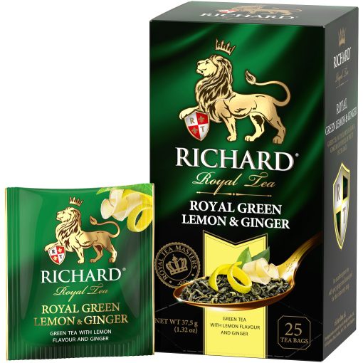 Richard Royal Citrom&Gyömbér ízesített zöld tea, filteres, 37,5g