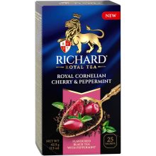 Richard Royal Cornelian Cherry & Peppermint ízesített fekete tea, 25filter x 1,7g