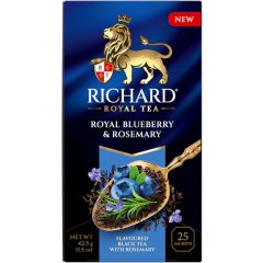   Richard Royal Blueberry & Rosemray ízesített fekete tea, 25filter x 1,7g