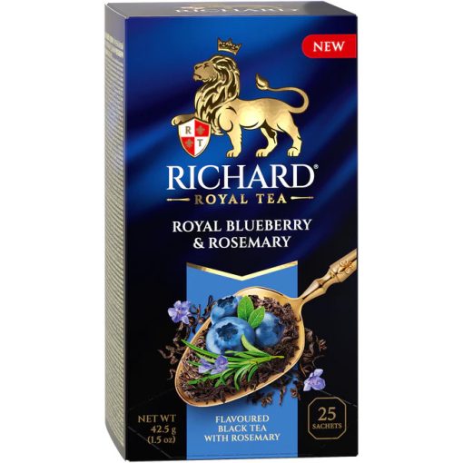 Richard Royal Blueberry & Rosemray ízesített fekete tea, 25filter x 1,7g