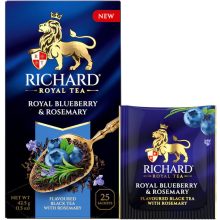 Richard Royal Blueberry & Rosemray ízesített fekete tea, 25filter x 1,7g